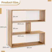 Giantex Bookshelf, 3-Shelf Open Bookcase, Freestanding Corner Bookshelf