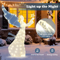 152cm Pre-Lit Christmas Angel Decoration with 120 LED Lights
