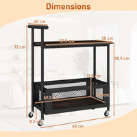 Giantex Kitchen Serving Cart Rolling End Table