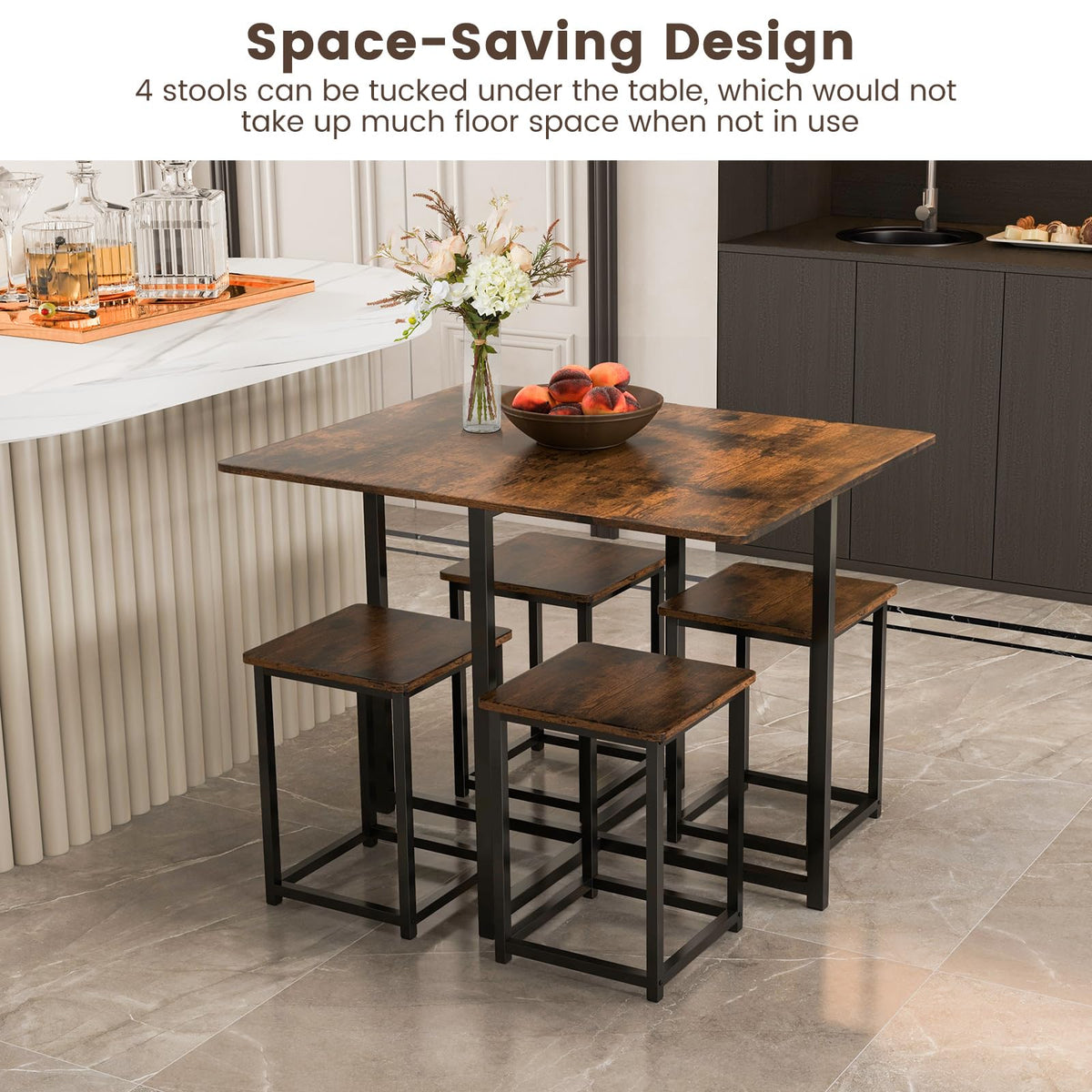 Giantex 5-Piece Dining Table Set for Small Space