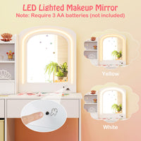 Kids Vanity Set with 2 Color Lighted Mirror