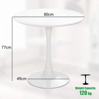 Giantex Round Dining Table, 80 CM Mid-Century Leisure Table for Small Places