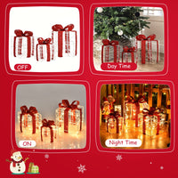 Set of 3 Christmas Lighted Gift Boxes Suitable for Indoor and Outdoor