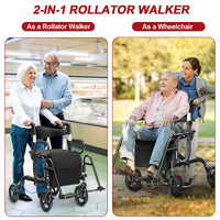 2-in-1 Folding Rollator Walker