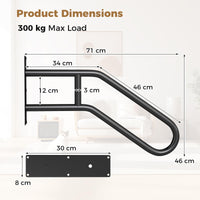 1 PCS U-Shape Safety Stair Railing for 1-3 Steps Porch Deck Indoor