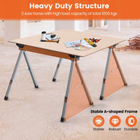 2 Pack Saw Horses, Portable Sawhorses w/ Folding Design