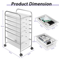 Giantex Rolling Storage Cart with 6 Drawers, Multifunctional Art Craft Tools Organizer on Wheels