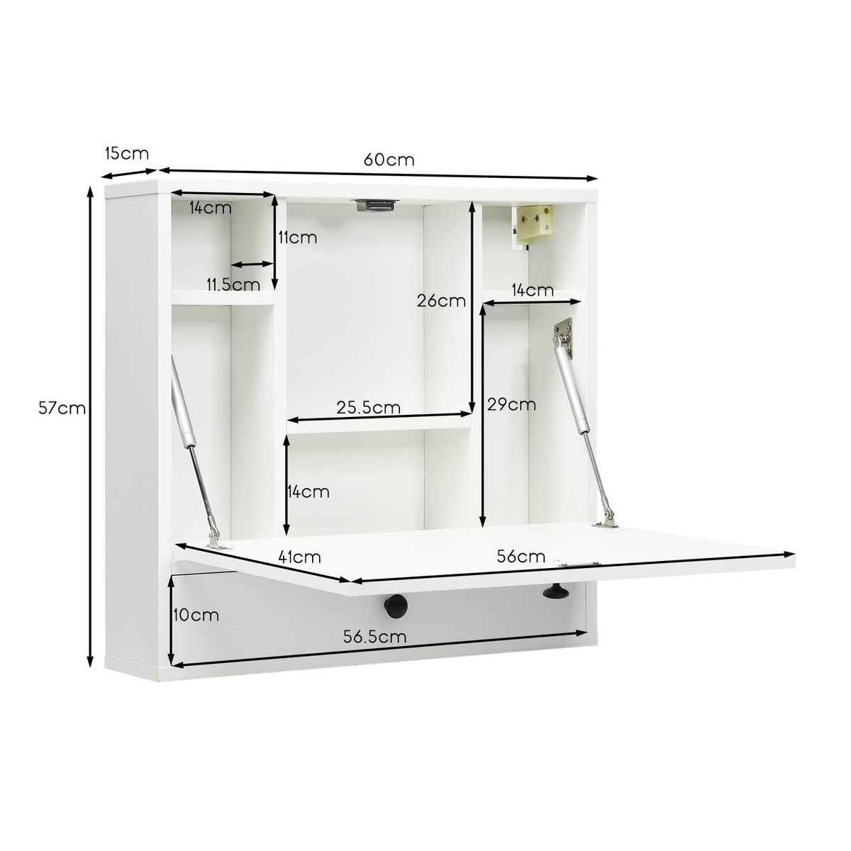 Floating Computer Desk with Storage Drawer & Shelves