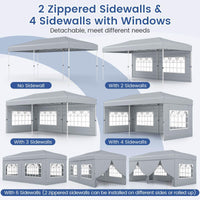 3 x 6 m Pop up Canopy Tent with 6 Sidewalls and Wheeled Bag