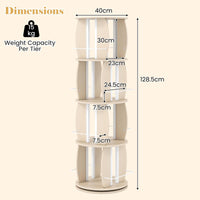 Giantex 4-Tier Rotating Bookshelf Tower with Display Stands