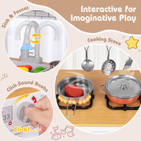 Kids Kitchen Playset with Stoves and Removable Sink