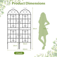 2 Panles Metal Garden Trellis for Outdoor Climbing Plants