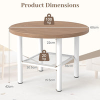 Giantex Round Coffee Table, 2-Tier Modern Circular Center Table