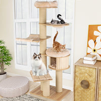 191cm Multi-Level Cat Tree Tower for Indoor Cats, Large Cat Tree Stand w/Wood Cat Condo