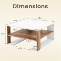 Modern Compact Center Table with Storage Shelf for Home or Office