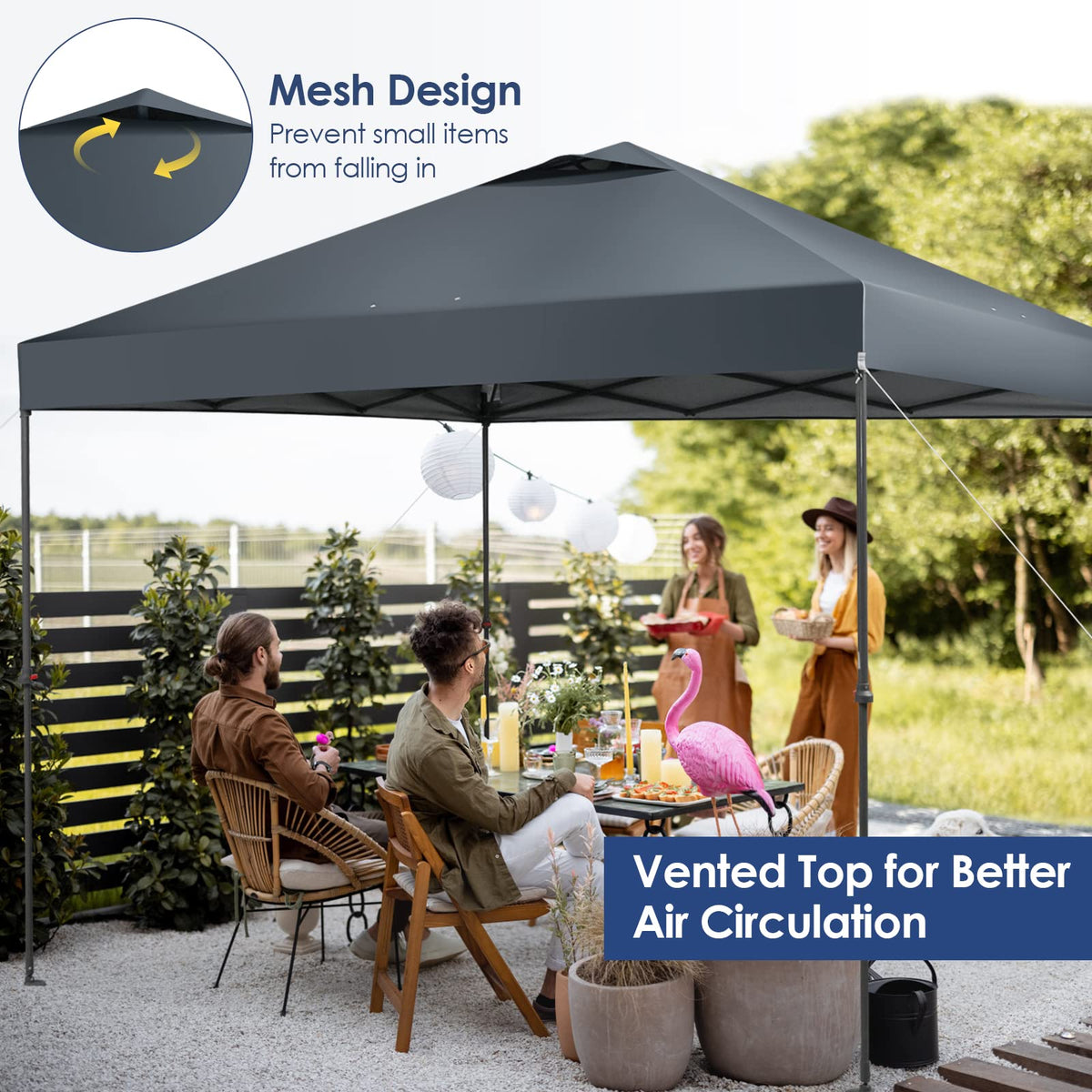 3m x 3m Height-Adjustable & Tiltable Pop-up Canopy with Carry Bag