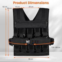 20 Kg Weight Vest with Removable Iron Weights for Strength Training and Running