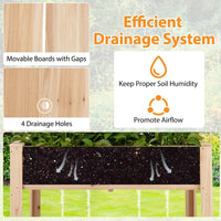 Raised Garden Bed with Trellis, Wooden Elevated Planter Box with Legs