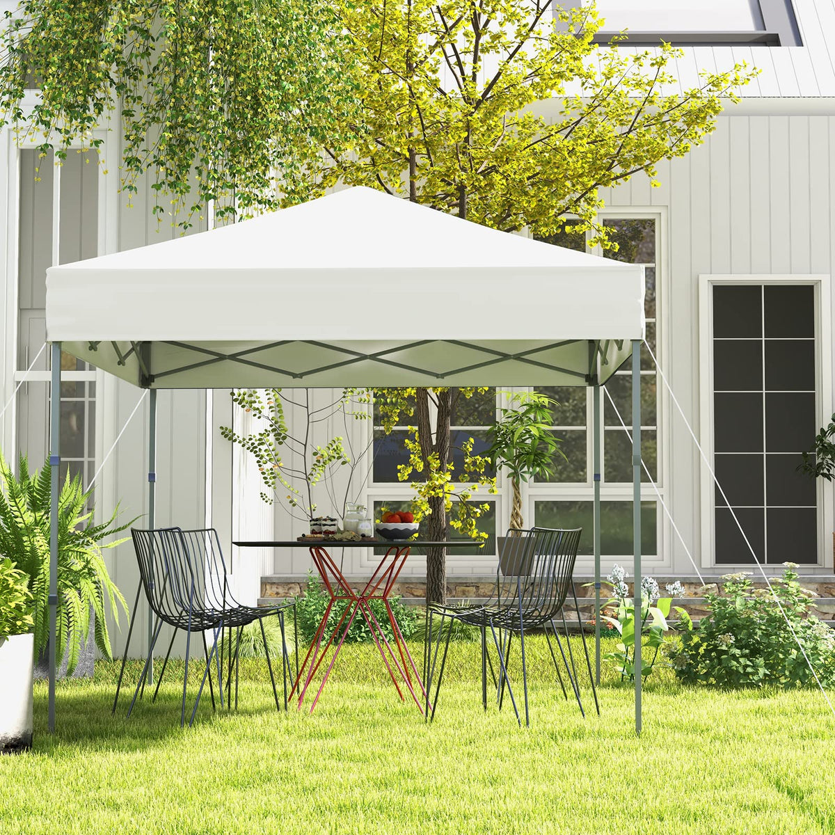 2 x 2 m Outdoor Pop-up Canopy, Instant Setup Canopy Tent w/Adjustable Heights, Carry Bag