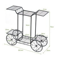 4-Tier Flower Stand, Iron Plant Stand for Indoor & Outdoor Use