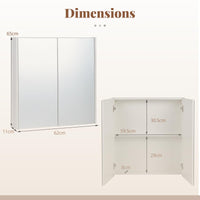 Medicine Cabinet with Mirror and Wooden Hanging 2-Tier Storage Cabinet for Laundry