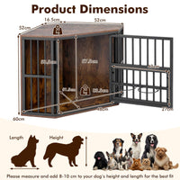 Corner Dog Crate 2-in-1 Kennel and TV Stand with Adjustable Dog Bowl Rack