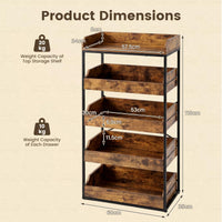 Giantex 5-Tier Food Storage Rack, Retail Snack Display Shelf