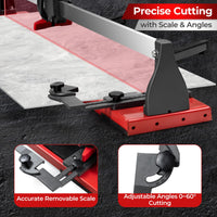 122cm Manual Tile Cutter Precision Ceramic Porcelain Cutting Machine 4 Adjustable Brackets