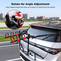3-Bike Trunk Mount Bike Rack, Foldable Carbon Steel Bicycle Carrier for Hatchback