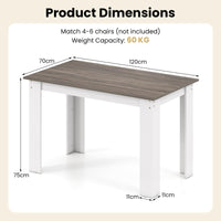 Giantex 120 CM Dining Table for 4-6, Wooden Rectangular Table
