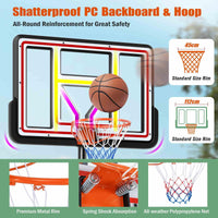 Portable Basketball Hoop, 225-305 cm Adjustable Basketball Goal System, Outdoor Basketball Hoop & Goal with 112 cm Shatterproof Backboard