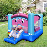 3-in-1 Elephant Theme Kids Jumping Castle with Jumping Area, Slide & Basketball Rim