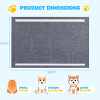 Charcoal Dog Pee Pads, 60 x 60 cm (150 Count) 6-Layer Leak-Proof Pet Potty Training Pads for Dogs