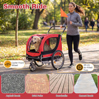 2-in-1 Dog Bike Trailer, Dog Stroller with Universal Bicycle Coupler