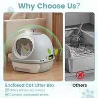 Cat Litter Box with Lid, Helicopter Style Fully Enclosed Cat Toilet