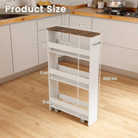 4-Tier Slim Storage Cart for Narrow Space, Rolling Utility Cart