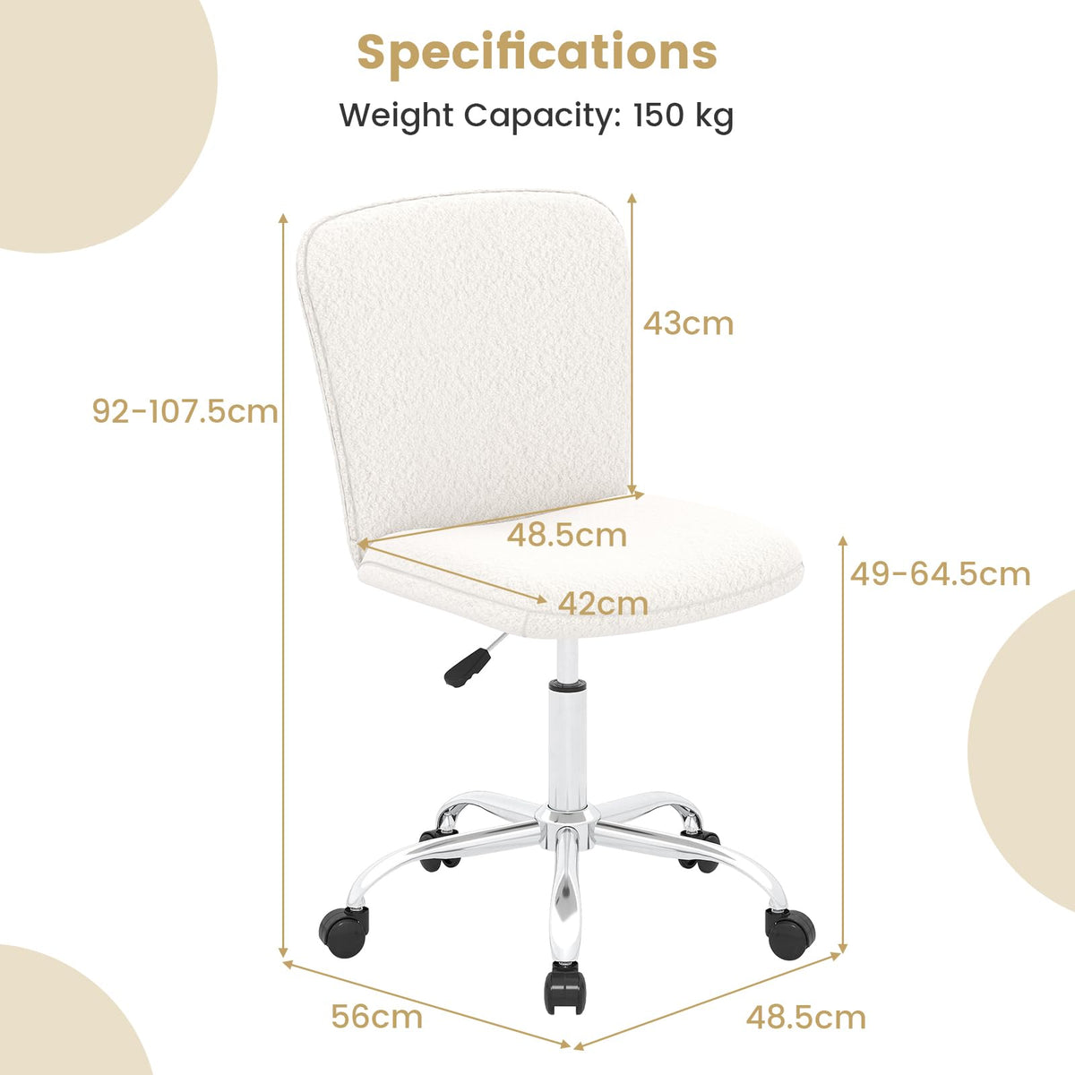 Height-Adjustable Ergonomic Mesh Chair, 2 Pack