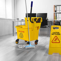 Commercial Mop Bucket, Cleaning Trolley w/Side Press Wringer