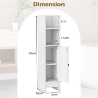 Giantex Bathroom Storage Cabinet, Slim Corner Floor Standing Cabinet with Adjustable Shelf