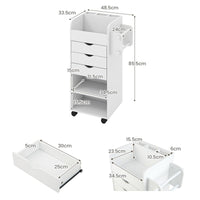 Craft Storage Cart with Mobile Drawers Shelves for Living Room