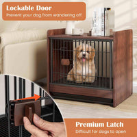 Dog Crate Furniture, Indoor Dog Cage w/Removable Tray, Lockable Door