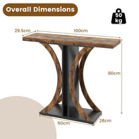 Console Table Rectangular Entryway Table with Geometric Frame