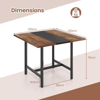 Giantex 100cm Square Conference Table, Meeting Room Table with Thickened Tabletop