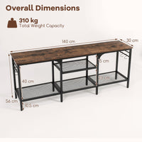TV Stand Entertainment Center with 4 Open Storage Shelves