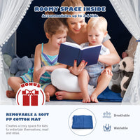 Large Kids Play Tent with Removable Padded Mat & Gauze Door Curtain