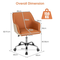 Giantex Home Office Desk Chair, PU Covered Swivel Task Chair with Adjustable Height