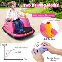 12V Electric Kids Ride On Bumper Car with Flashing Lights and Slow Start Function