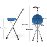 Portable Multifunctional Aluminum Crutch W/LED Light & Ergonomic Handle