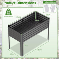 Galvanized Raised Garden Bed with Legs, Metal Elevated Planter Box for Gardening Vegetables, Flowers