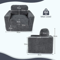 Furry Boneless Couch with Removable Cover and Pillow